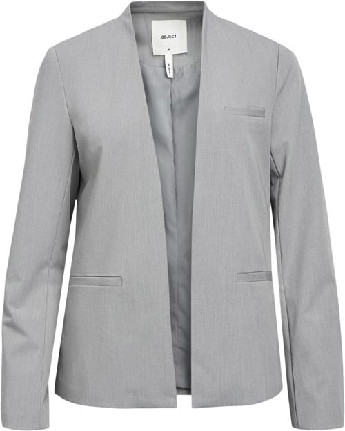 Object Objcecilie L/S Blazer DIV Kvinde Light Grey Melange Blazere Str 42 - hos Magasin