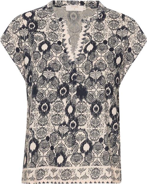 Cream Crpaya SS Blouse Kvinde Total Eclipse Ethnic Tapestry Langærmede Bluser Str 44 - hos Magasin