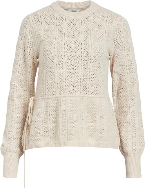 Object Objhavana L/S ON String Knit Pullo Kvinde Sandshell/melange Langærmede Bluser Str S - hos Magasin