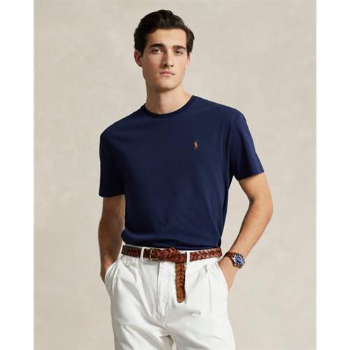 Se Polo Ralph Lauren Custom Slim Soft Cotton Tee Mand Blå Kortærmede T-shirts Str S - Bomuld hos Magasin ved Magasin