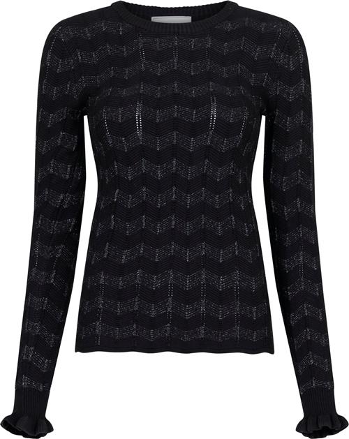 Neo Noir Nelle Glitter Knit Blouse Kvinde Black Sweaters Str 44 - hos Magasin