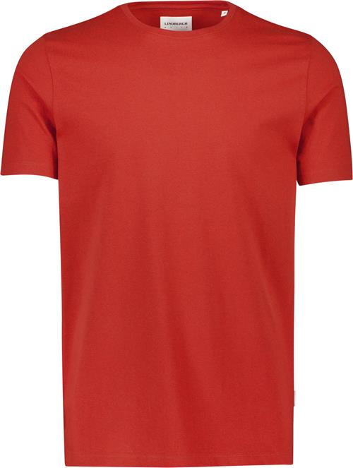 Se Lindbergh Mouliné Oneck tee S/S Mand Mid Red Mix Kortærmede T-shirts Relaxed Fit Str XL - hos Magasin ved Magasin