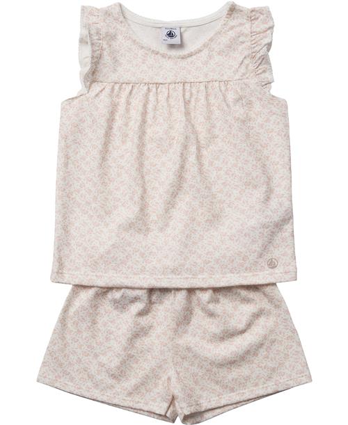 Petit Bateau Short Pyjama Str 5Y 5 YEARS - Marshmallow/panty Nattøj hos Magasin