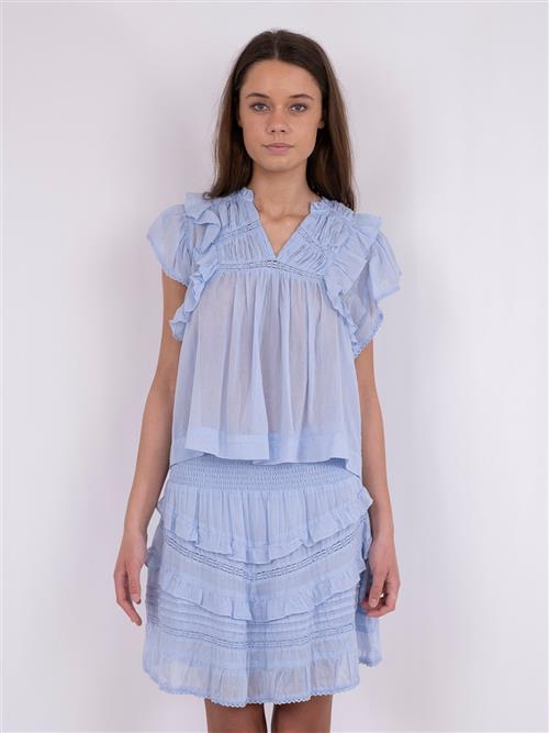 Neo Noir Jayla S Voile Top Kvinde Light Blue Toppe Str 42 - hos Magasin