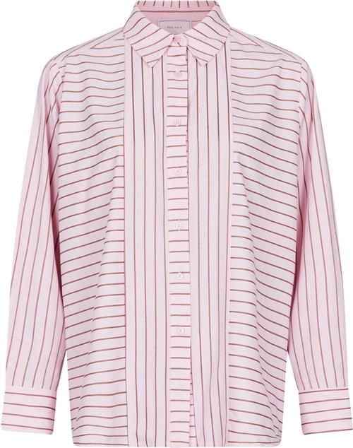 Neo Noir Gili Multi Stripe Shirt Kvinde Light Pink Langærmede Skjorter Str 44 - hos Magasin