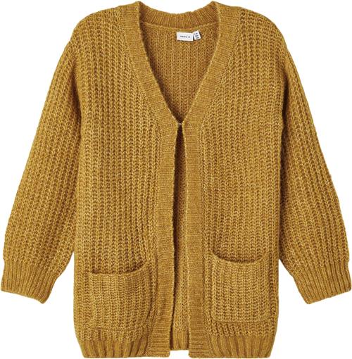 Name It Nkfominke LS Long Knit Card Str 116 - Inca Gold Cardigans hos Magasin