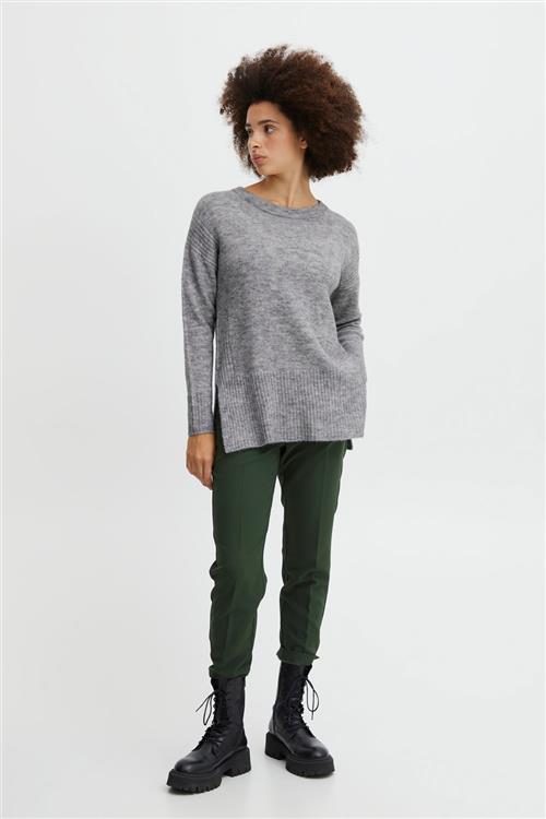 ICHI Ihkamara Long LS Kvinde Grey Melange Sweaters Str XS - hos Magasin