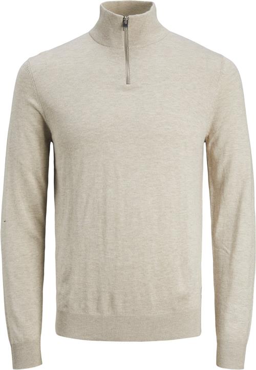 Jack & Jones Jjeemil Knit Half ZIP Noos Mand Oatmeal/melange Turtlenecks Str S - hos Magasin