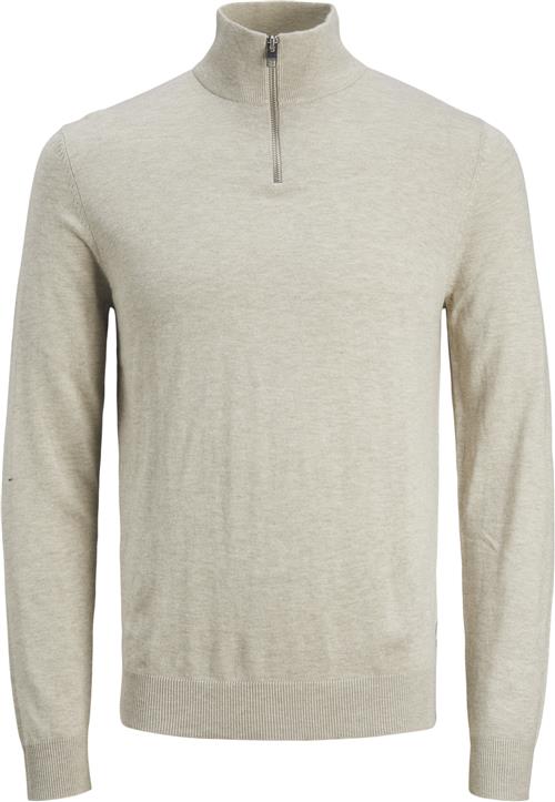 Jack & Jones Jjeemil Knit Half ZIP Noos Mand Oatmeal/melange Turtlenecks Str M - hos Magasin