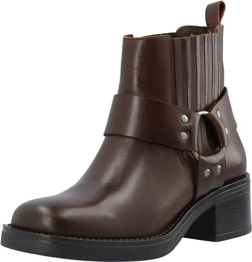 Cashott Casrikke Chelsea Biker Boot Pull Up Leather Kvinde Coffee Ankelstøvler Str 41 - hos Magasin