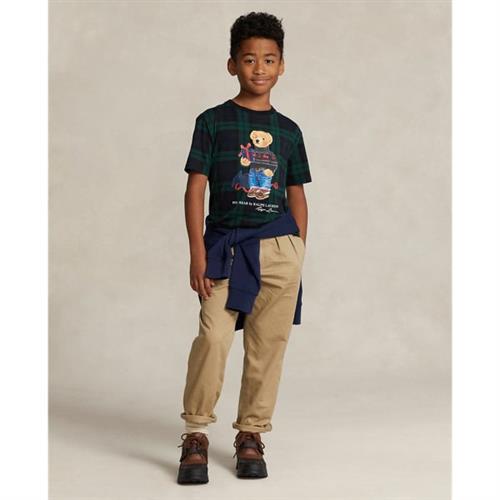 Polo Ralph Lauren Polo Bear Plaid Cotton Jersey Tee Str S - Blackwatch Pld Kortærmede T-shirts Bomuld hos Magasin