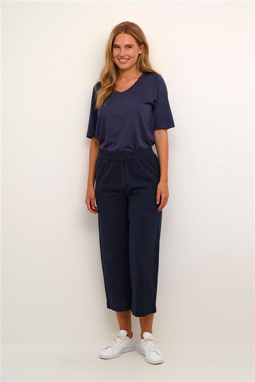 Kaffe Kanaya Culotte Pants Kvinde Midnight Marine Bukser Med Brede Ben Str 40 - hos Magasin