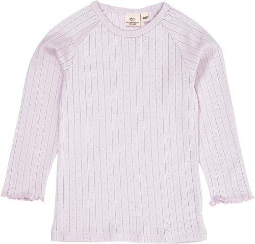 Copenhagen Colors Pointelle Junior LS TEE Str 98 - Lavender Langærmede T-shirts hos Magasin