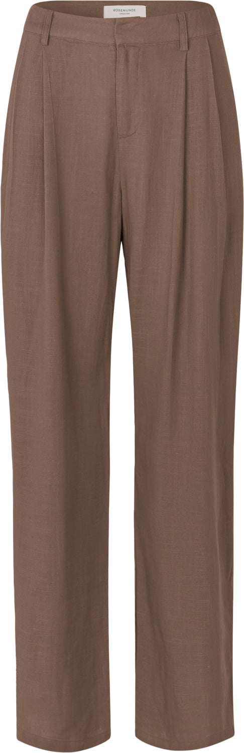 Rosemunde Linen Trousers Kvinde Sand Bukser Med Lige Ben Str 42 - hos Magasin