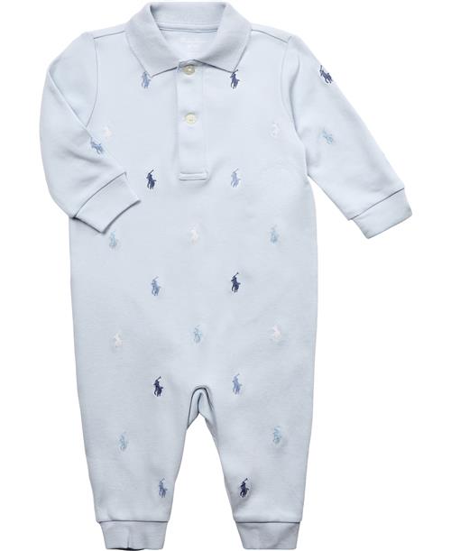 Se Polo Ralph Lauren Polo Pony Soft Cotton Polo Coverall Str 12 mdr / 74 cm - Blå Heldragter Bomuld hos Magasin ved Magasin