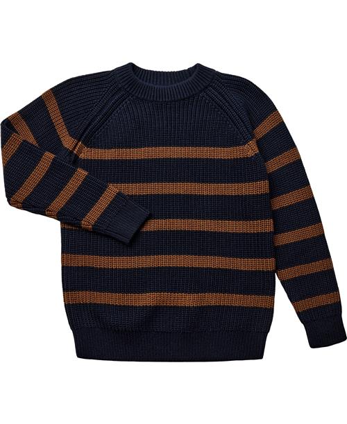 Magasin du Nord Collection Magasin Taylor Pullover Organic Str 3 Navy Blazer / Monk's Robe Stripe Strik Bomuld