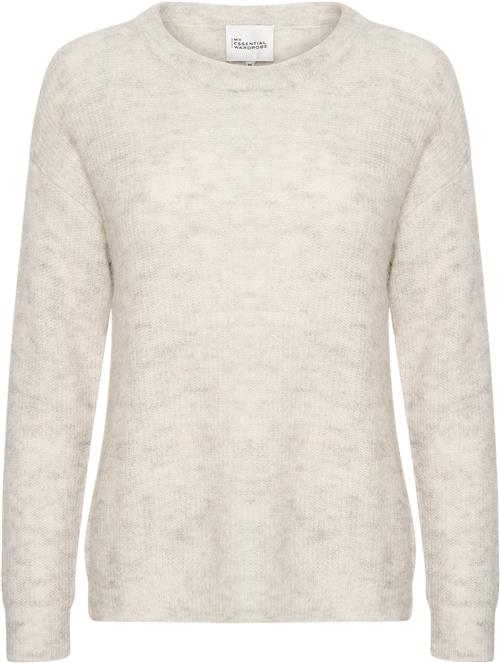 Se My Essential Wardrobe 05 THE Knit Pullover Kvinde Light Grey Melange Sweaters Casual Fit Str L - hos Magasin ved Magasin