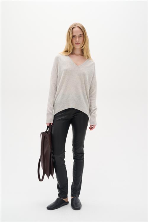 InWear Luella Leather Leggings Premium Kvinde Sort Læderbukser Str 38 - hos Magasin