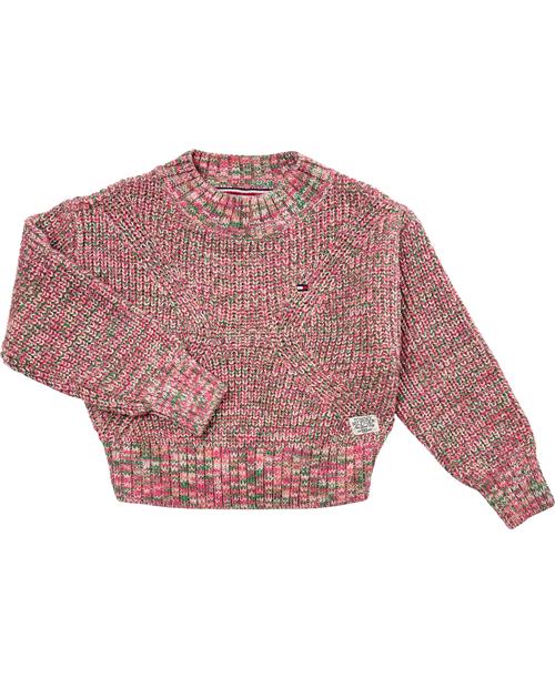 Se Tommy Hilfiger Chunky Melange Sweater Str 8 år / 128 cm - Beige / Multi Strik hos Magasin ved Magasin