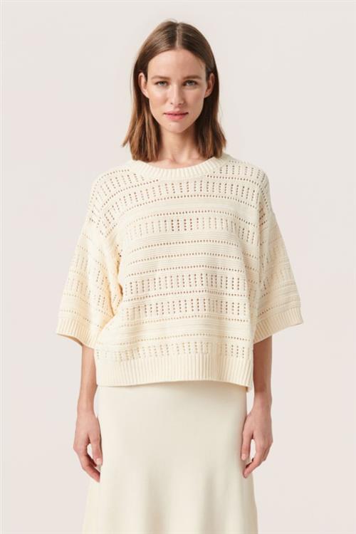 Se Soaked in Luxury Slrava Rinna Pullover Kvinde Pearled Ivory Sweaters Casual Fit Str S - hos Magasin ved Magasin