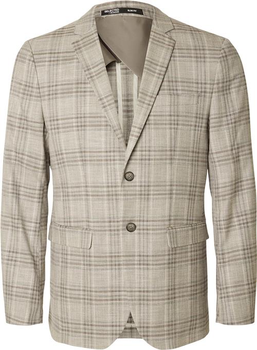 Selected Homme Slhslimneil Brown Check BLZ Mand Brownie/sand Blazere Slim Fit Str 46 - hos Magasin