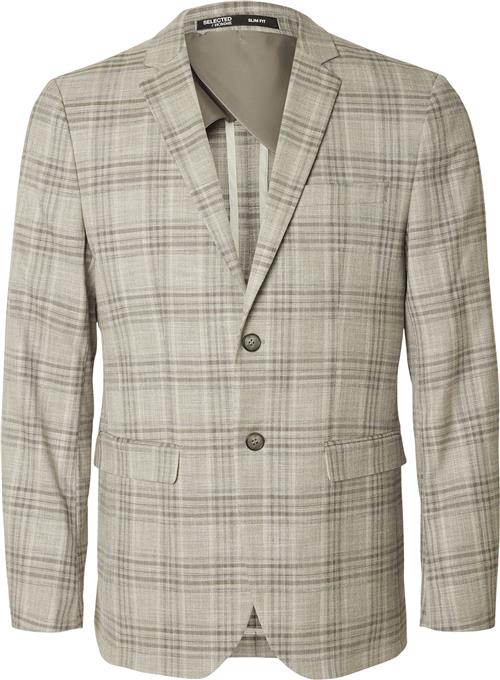 Se Selected Homme Slhslimneil Brown Check BLZ Mand Brownie/sand Blazere Slim Fit Str 54 - hos Magasin ved Magasin