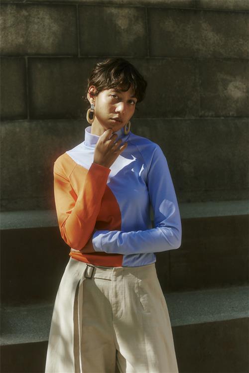 Vibe Vibe Turtleneck Kvinde Windsurfer/orangeade Rullekraver Str L - hos Magasin