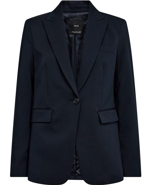 MANGO Fitted Suit Jacket Kvinde Navy Blazere Regular Fit Str 40 - hos Magasin