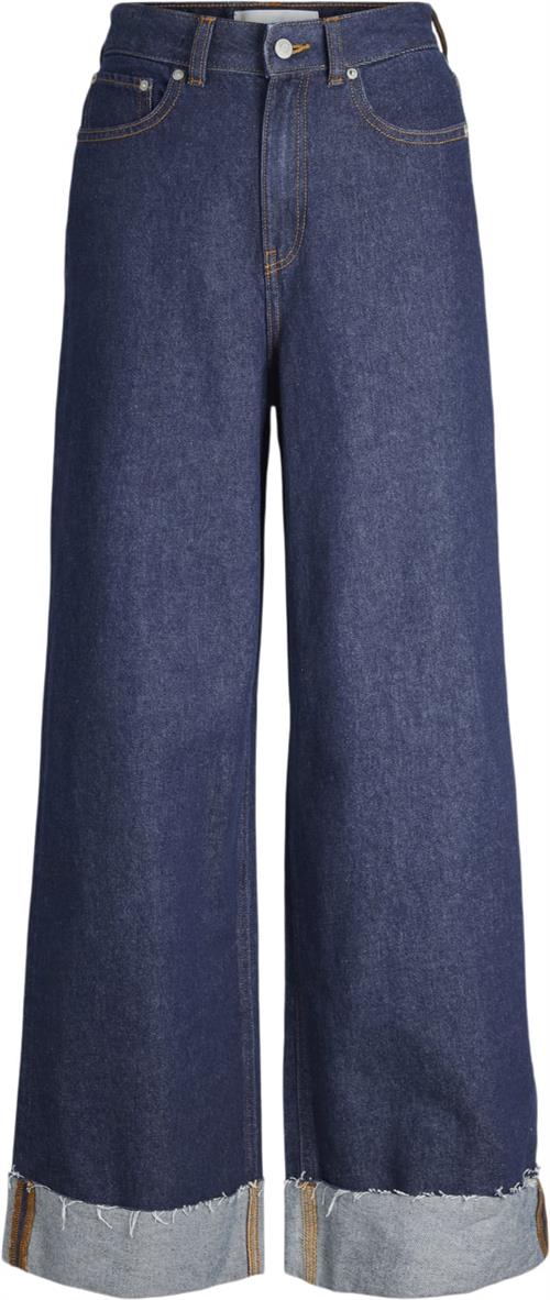 JJXX Jxtokyo Wide Fold HW Jeans R6055 DN Kvinde Dark Blue Denim Bukser Str "29/""34" - Bomuld hos Magasin