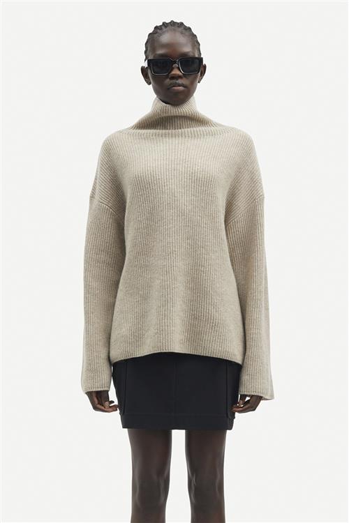 Samsøe Samsøe Sazlata Turtleneck 15353 Kvinde Khaki Mel. Sweaters Str XS - hos Magasin