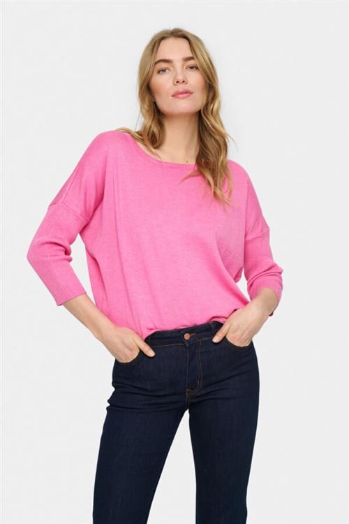 Se Saint Tropez A2561, Milasz Rneck Pullover Kvinde Pink Cosmos Melange Sweaters Casual Fit Str S - hos Magasin ved Magasin