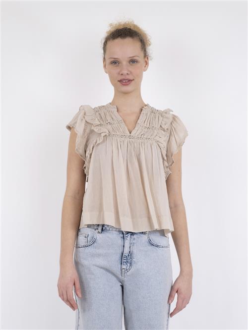 Neo Noir Jayla S Voile Top Kvinde Sand Toppe Str 44 - hos Magasin