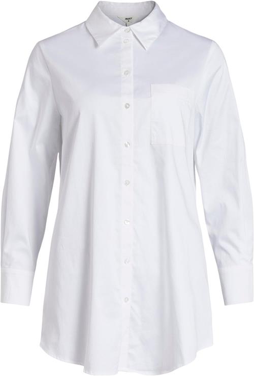 Object Objroxa L/S Long Shirt Noos Kvinde White Langærmede Skjorter Str 36 - hos Magasin