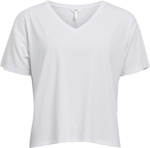 Object Objannie RE S/S Vneck TOP Noos Kvinde White Kortærmede T-shirts Str XL - hos Magasin