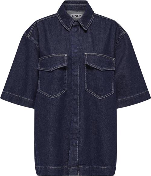 Se ONLY Onlsophie Oversize S/S Shirt DNM Kvinde Dark Blue Denim/rinse Skjorter Str S - Bomuld hos Magasin ved Magasin