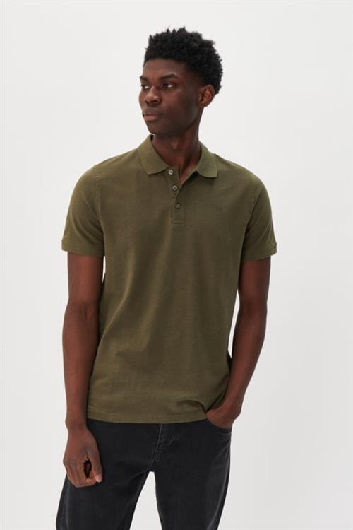 Matinique Mapoleo Melange Mand Olive Night Melange Kortærmede Poloer Regular Fit Str XXXL - hos Magasin