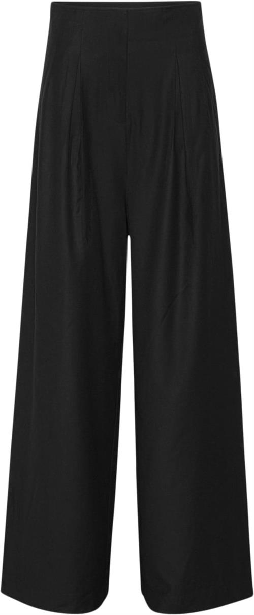 REMAIN Drapy Suiting Pants Kvinde Black Bukser Med Lige Ben Str 38 - hos Magasin