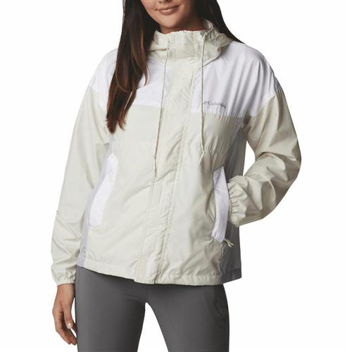 Columbia Flash Challenger Windbreaker Kvinde Chalk, White, Cirrus Grey Overgangsjakker Str L - Polyester hos Magasin