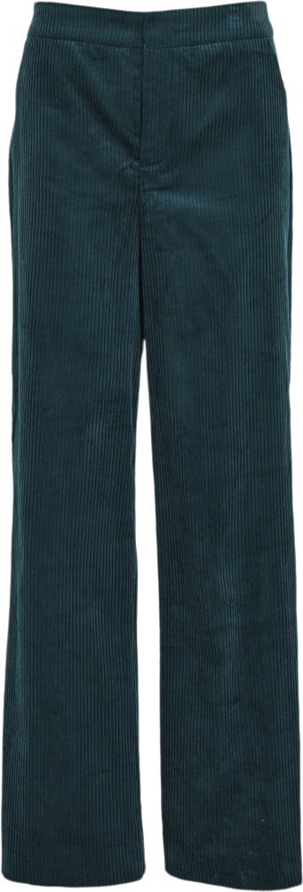 Minus Teresa High Waisted Wide Leg Corduroy Pant Kvinde Jungle Green Bukser Med Brede Ben Str 34 - hos Magasin