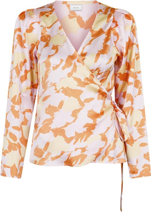 Neo Noir Milana Flower Brush Blouse Kvinde Tangerine Langærmede Bluser Str 42 - hos Magasin