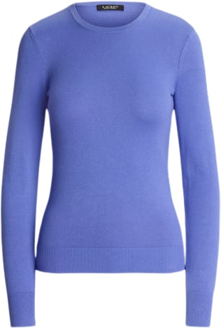 Lauren Ralph Lauren Cotton Modalls Sweater Kvinde Wild Iris Sweaters Str XS - hos Magasin