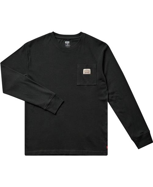 Se Levi's LVB Long Sleeve Pocket TEE Str 16 - Pirate Black Langærmede T-shirts hos Magasin ved Magasin