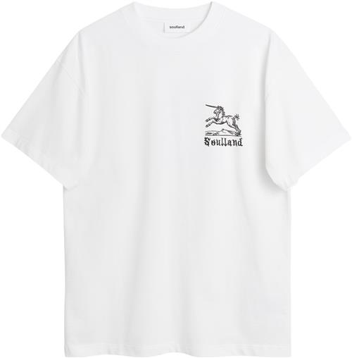 Soulland KAI Unicorn Tshirt Mand Hvid Kortærmede T-shirts Str L/XL - Bomuld hos Magasin