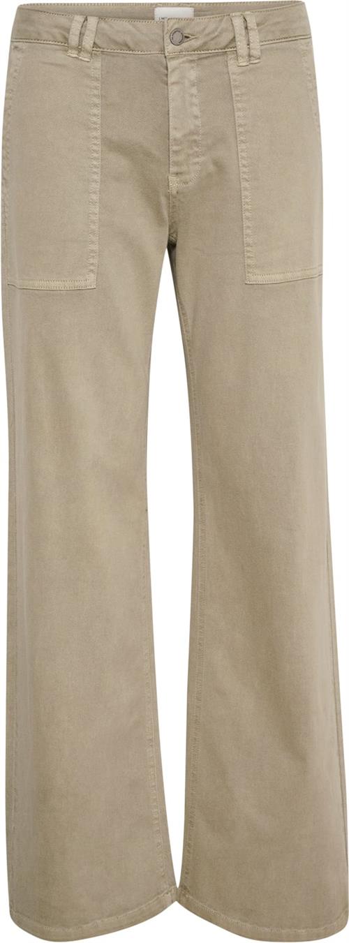 My Essential Wardrobe Laramw 149 Malo Wide Pant Kvinde Silver Sage Washed Bukser Med Brede Ben Str 36/32 - hos Magasin