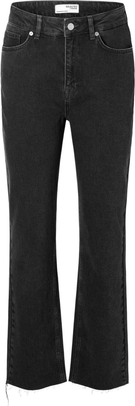 Selected Femme Slfroby HW Straight Jeans Kvinde Sort Straight Jeans Str "31/""32" - hos Magasin