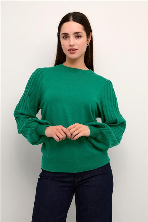 Kaffe Kalone Knit Pullover Kvinde Aventurine Langærmede Bluser Regular Fit Str S - Nylon hos Magasin