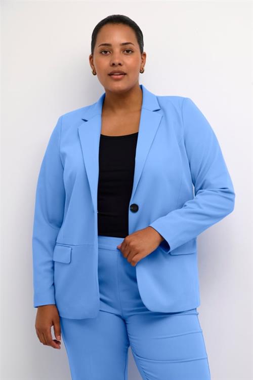 Kaffe Curve Kcsakira Blazer Kvinde Ultramarine Blazere Tight Fit Str 50 - hos Magasin