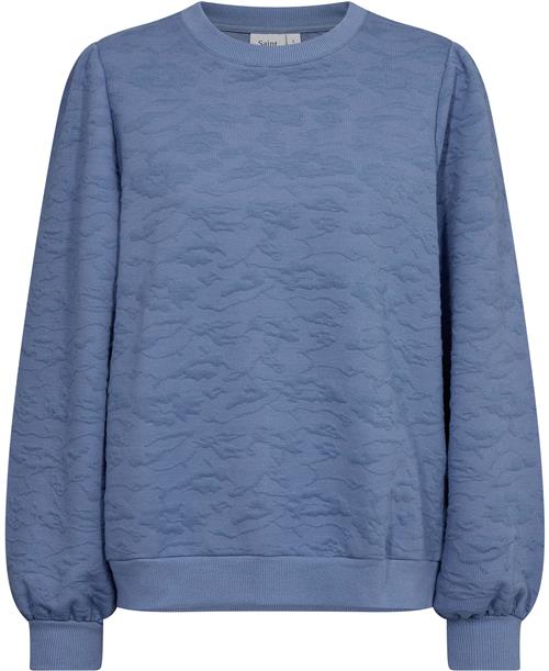 Saint Tropez Andysz Sweatshirt Kvinde Colony Blue Sweatshirts Loose Fit Str XS - hos Magasin