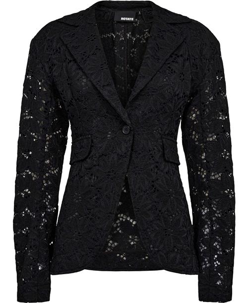 ROTATE Birger Christensen Lace Figure Fitted Blazer Kvinde Black Blazere Str 38 - hos Magasin