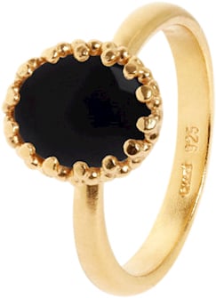 Carré Jewellery Lana Ring With Black Agate Gold p 54 - Ringe hos Magasin